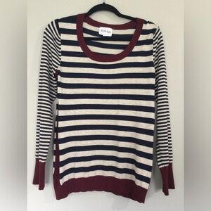 Olive & Oak, Navy/Beige/Burgundy, Large, Long sleeve shirt, Used